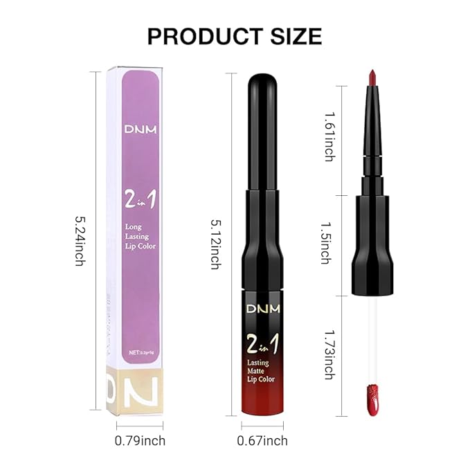 evpct 1Pcs Bright Fire Ruby Red Matte Lip Liner and Liquid Lipstick Stain Makeup Set for women, Red Long Lasting Smudge Proof Lipstick labiales matte mate larga duracion listip 24 hours originales,14#