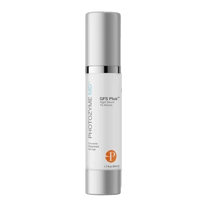 Photozyme DNA Repair Enzymes GFS Plus Facial Night Serum | 1% Retinol for Aging Skin, Beauty Skincare Treatment for Fine Lines, Wrinkles, Acne Scars | UV Dark Spot Corrector, Non Irritating | 1.7