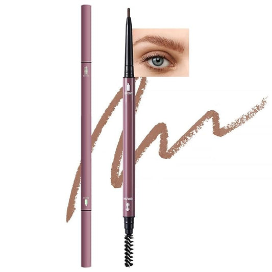 Brown Eyebrow Pencils for Women,with Spoolie Brush,Eyebrow Pencil Soft Textured,Waterproof Sweat-proof for Fills in Sparse Areas and Gaps Create a Natural Eye Brow,Vegan & Cruelty-Free