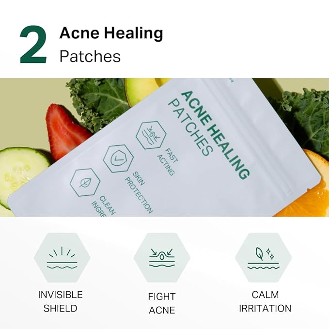 Y’OUR Essential Acne Treatment Duo: Spot Treatment & Healing Patches; Pimple Clearing, Pore Minimizing Skincare. Made in USA. Basic Routine for All Skin Types