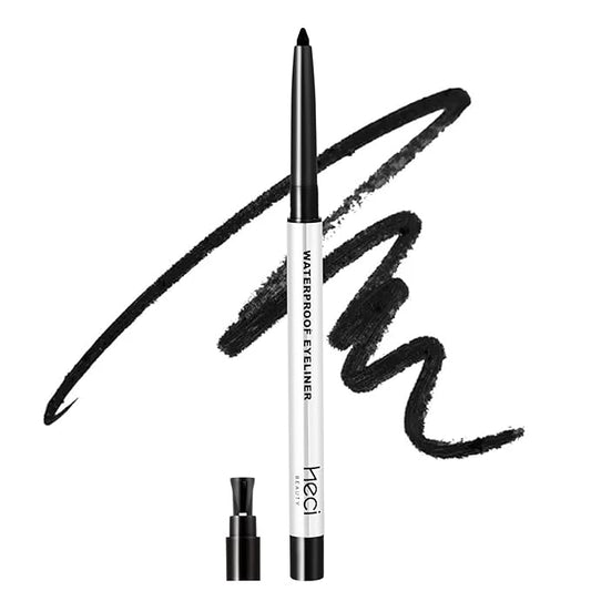 Sharpenable Gel Eyeliner Pencil, Multi-Use Longwear Eyeliner Pencil, Ultra-Smooth Tip Eye Makeup with Up to 24HR Wear, Waterproof & Smudge-Proof -Black