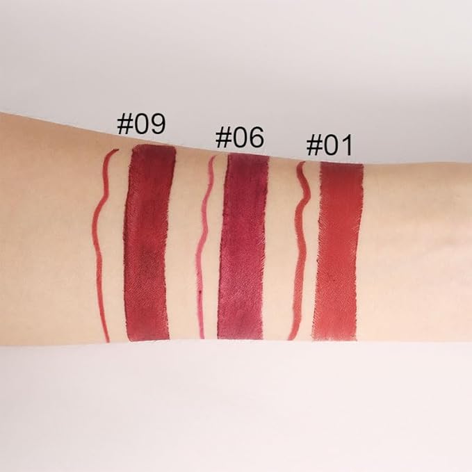evpct 1Pcs Dark Red Lip Liner and Lipstick Set Kit for Women Matte Lips Kit with Lip Liner Lip Stains Long Lasting Waterproof 24 Hour Lipstick and Lip Liners Combo Lipliners Pencil Set 09#