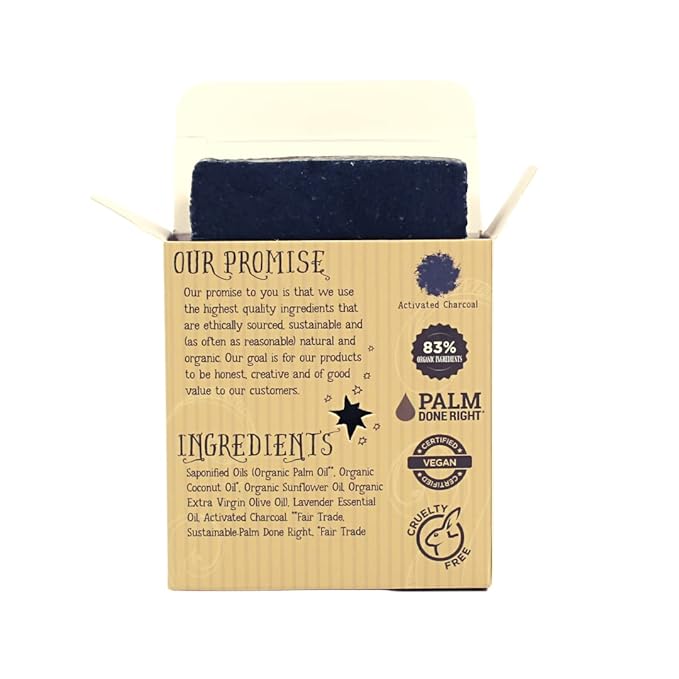 Organic Lavender Activated Charcoal Bar Soap - Gentle Cleansing for Sensitive Skin, Herbal and Mint - 3 Pack - Experience Healthy and Glowing Skin