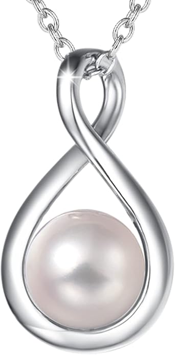 FANCIME Birthstone Necklaces for Women Fine Jewelry Sterling Silver Dainty Infinity Pendant Anniversary Birthday Christmas Gifts for Her Wife Mom Lady Daughter, Chain 16"+2" Extend