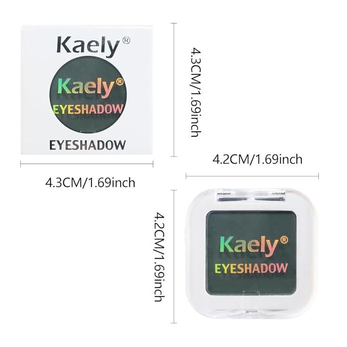 Kaely Pressed Single Eyeshadow Makeup, Forest Green Matte Highly Pigmented Monochrome Eye Shadow Palette, Waterproof Neutral Powder Mini Eyeshadow, sombras para ojos, Lightweight Blendable, 16