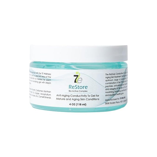 myolift 7E Wellness ReStore Conductive Microcurrent Gel with Bio-Active Complex - 4oz - Facial Skin Care with Green Tea Extract, Hyaluronic Acid & Collagen Peptides - Anti-Aging & Skin Tightening