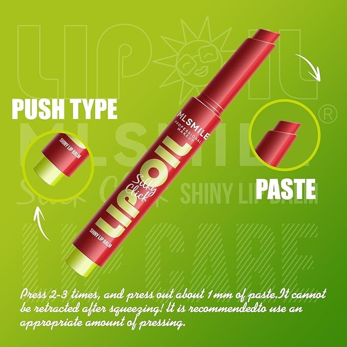 3 Colors Fat Lip Oil Click Slick,Press Lipstick Set, moisturizing and nourishing long-lasting lipstick, non-sticky high-pigment glossy lip oil, lightweight and shiny coconut oil lip plumper (Set-B)