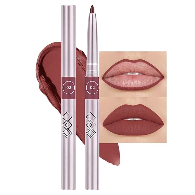 Retractable Lipliner Pencil Waterproof Makeup for Lip Liner and Eye Liner, Smooth and Creamy, Long Lasting Matte Finish, Vegan Beauty, Matte Velvet Pigmented Lip Liner (02#Cherry Red, 1)