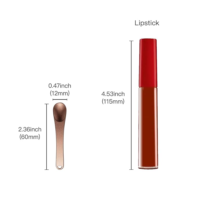 Tekson 6 Pieces Metal Cosmetic Skincare Spatula, Mini Mask facial Reusable Scoop, Makeup Beauty Spoons for Cream, Lotions, Moisturizers(Brown)