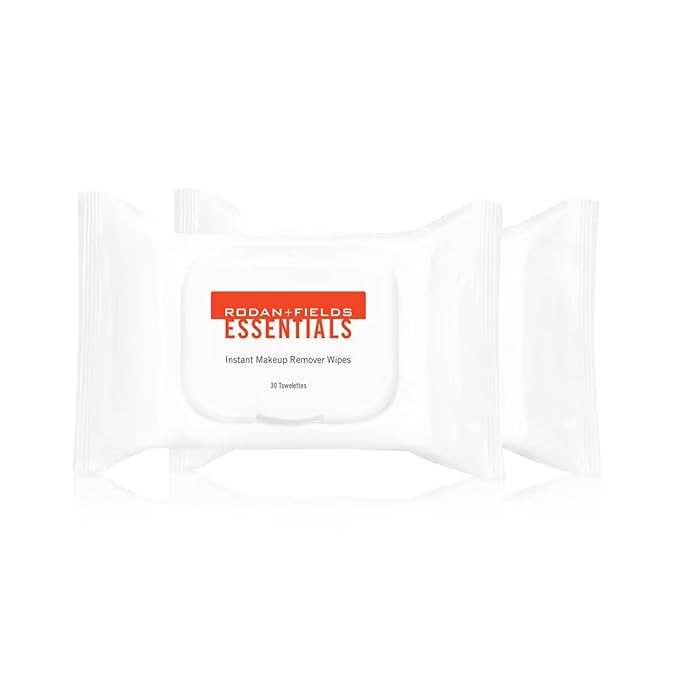 Rodan + Fields Essentials Instant Makeup Remover Wipes | 2 pack | Gentle Cleansing Face Wipes for Sensitive Skin | Removes Makeup | Disposable Facial Towelettes
