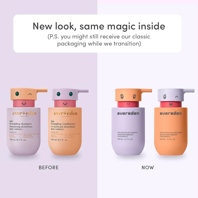 Evereden Kids Routine Bundle - Detangling Shampoo and Conditioner + Multi-Vitamin Face Wash and Face Cream for Kids 3+