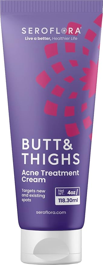 Butt Acne Clearing Treatment Cream - Reduce Bum Acne, Pimples & Zits - Clearing Acne Lotion for Buttocks - 2% Salicylic Acid for Acne Prone Skin (4oz) Made in USA.