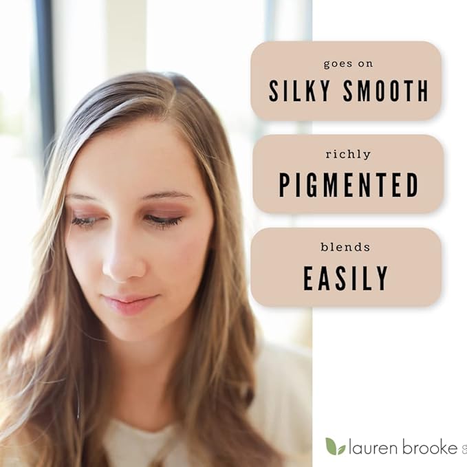 Lauren Brooke Cosmetiques Cream Eyeshadow | Natural Organic Eye Makeup, Richly Pigmented Creme Eyeshadow For Women (Rose Brown Shimmer)