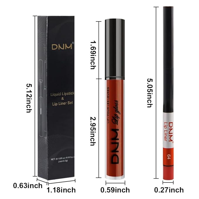 evpct 2Pcs Vivid Red Matte Lip Liner and Lipstick Combo Set for Women, Red Lip Combo Set Liquid Lips Stick Gloss and Lipliner Stain Set Long Lasting Waterproof, Lips Makeup 24 Hours labiales originale
