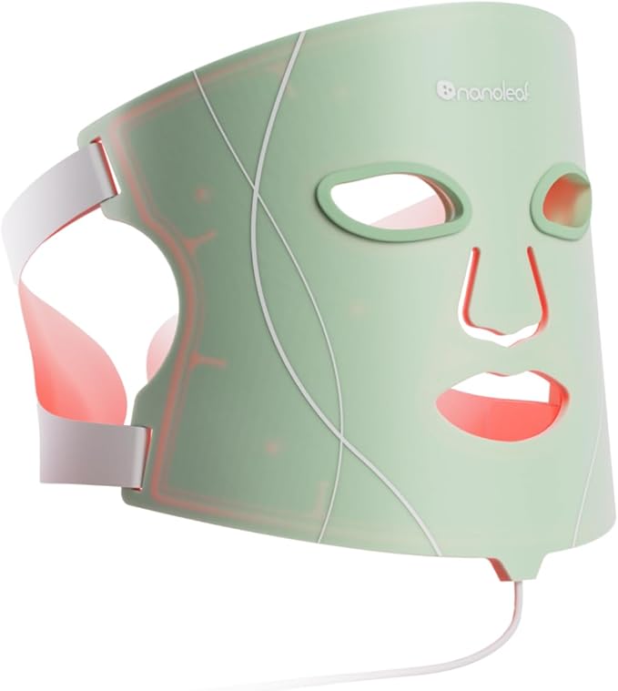 Nanoleaf FDA-Cleared LED Face Mask with 7 Light Therapy Modes - Professional Red, Blue & NIR Light Treatment Device for Wrinkles, Acne & Skin Rejuvenation - 432 LEDs, Rechargeable