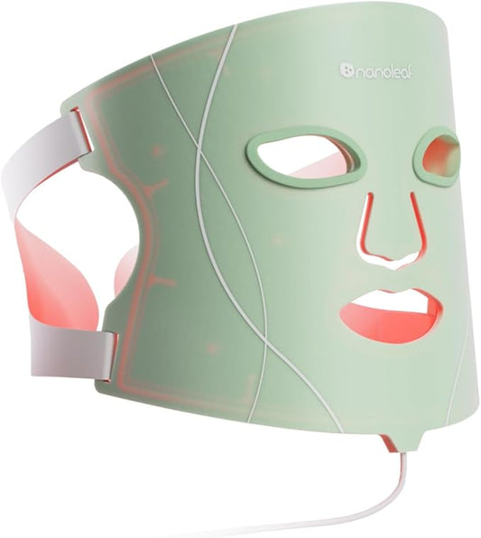 Nanoleaf FDA-Cleared LED Face Mask with 7 Light Therapy Modes - Professional Red, Blue & NIR Light Treatment Device for Wrinkles, Acne & Skin Rejuvenation - 432 LEDs, Rechargeable