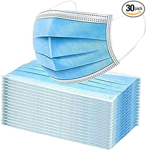 Premium Pack of 300 Single Use Disposable Face Masks - Soft 3-Ply Facial Cover With Elastic Earloops for Home, Office, School, and Outdoors
