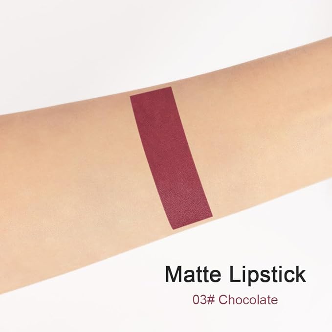 BINGBRUSH Smooth Longwear Lipstick Pack Set, Matte Color Stick Ultimate Lip Crayon for Makeup Collection - Waterproof Velvet Lipgloss Lip Stain (03#)