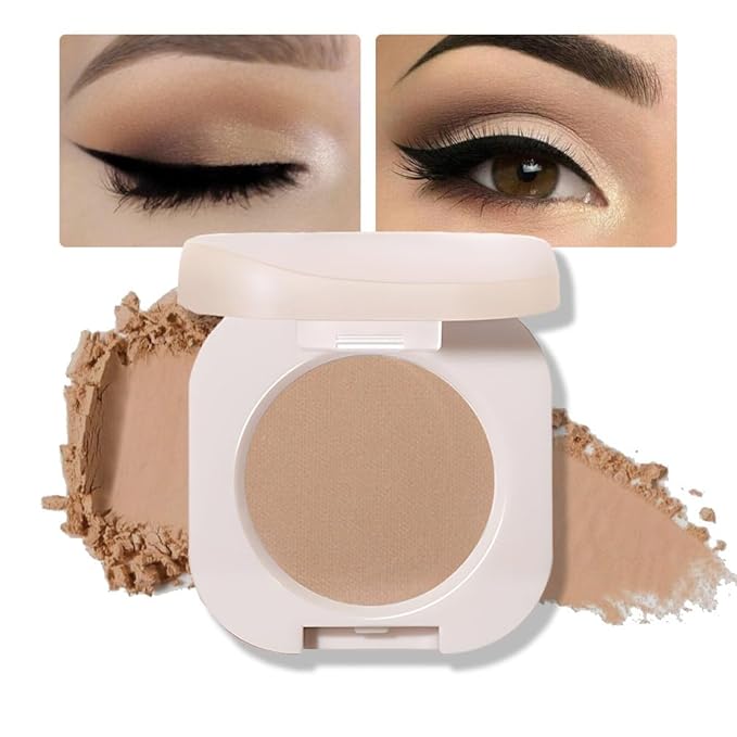 Matte Single Eyeshadow Palette Makeup for Green Blue Eyes, Light Brown Matte Eyeshadow For Women, Holographic Multichrome Cream Iridescent Single Monochrome Eye Shadow Makeup