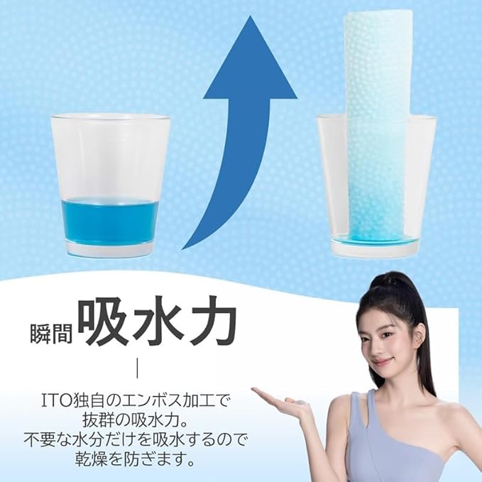 ITO Disposable Face Towel, Ultra-Soft 1-Second Quick-Dry Face Towels, Gentle for Sensitive Dry Oily Skin, Facial Towels for Daily Cleansing Makeup Removal (50 Count (Pack of 1))