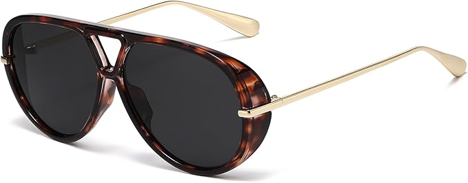 AIEYEZO Oversized Aviator Sunglasses Women Men Fashion Retro Big Frame Sun Glasses Designer Ladies Shades