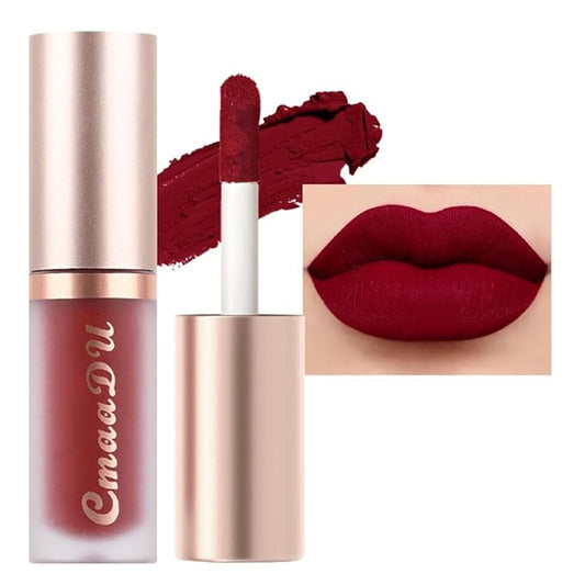 evpct 1Pcs Dark Sexy Red Matte Liquid Lipstick Lip Gloss Glossy Set for Black Women 24 Hour Silky Velvet Lipstick labiales matte larga duracion mate 24 horas originales 06#