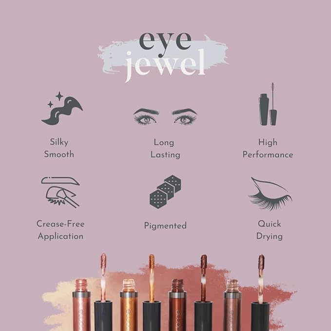 dome BEAUTY Eye Jewels 24-Hour Eye Shadow Vegan, Cruelty-Free Long-Lasting Cream Eyeshadow, Radiant Finish Eye Makeup for All Skin Tones, Easy-to-Blend, Smudge-Proof, Rose Gold .15 fl oz