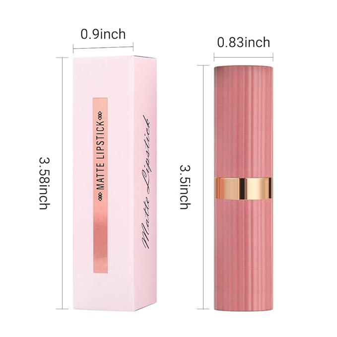 evpct Mauve Nude Pink Matte Creamy Lipstick for Women, Long Lasting Waterproof Velvet Lipstick, Lip Stick Crayon Buildable Blendable Creamy Color, Longwear Lip Makeup Cruelty-free 24 hours original 02