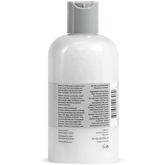 Anthony Essentials Duo Glycolic Facial Cleanser for Men and All-Purpose Facial Moisturizer - Men’s Hydrating Lotion for Dry Skin