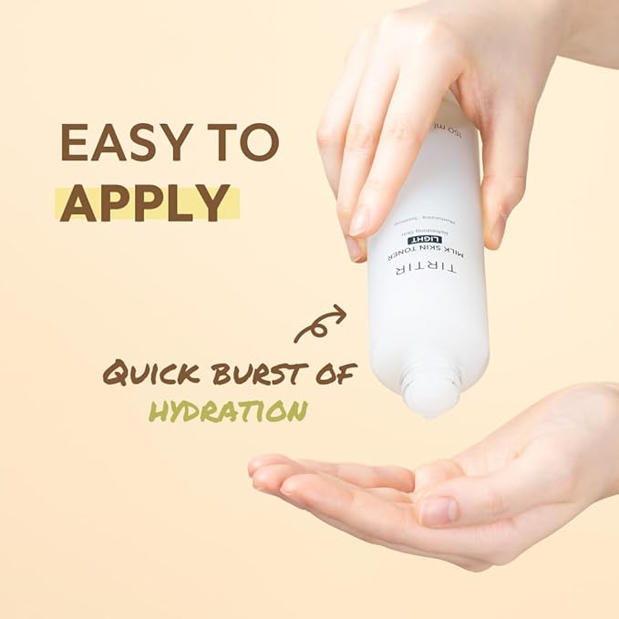 TIRTIR Milk Skin Rice Toner Light | Instant Hydration with 4% Niacinamide, Pantenol, Lightweight, Pore-Tightening, Vegan, Acne-Prone, Oily Skin, Fungal Acne Safe, Korean Skin Care, 5.07 Fl Oz