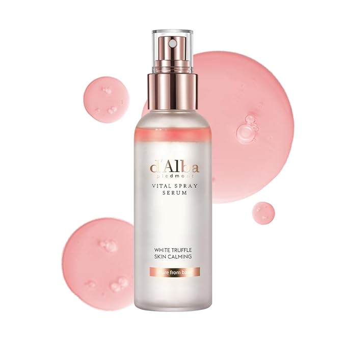 d'alba Piedmont Italian White Truffle Vital Spray Serum, Vegan Skin Care, Calming and Hydrating Facial Mist for Red and Sensitive Skin, Glow Serum, Surfactant Free, All in One, Korean Skin Care