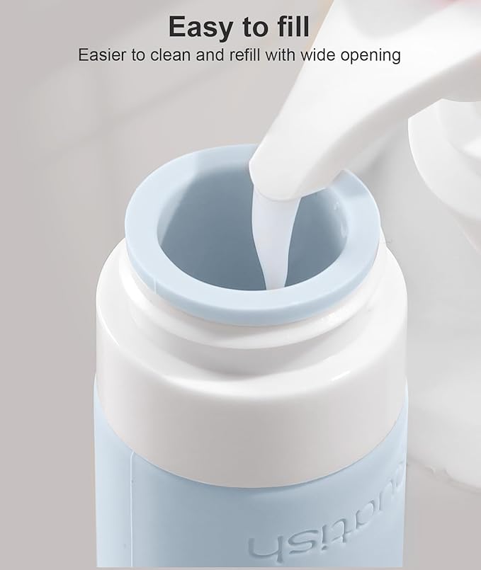 Quatish Travel Bottles for Toiletries 6 Pack, Original Patented Leakproof 3 oz Tsa Approved Travel Size Containers, BPA Free Silicone Shampoo and Conditioner Bottles, Camping Essentials, Black