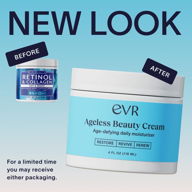 Retinol Cream for Face (4oz) Best Facial Moisturizer for Aging Skin with Collagen and Hyaluronic Acid - Anti-Aging Face Cream for Women and Men - Day and Night - All Skin Types