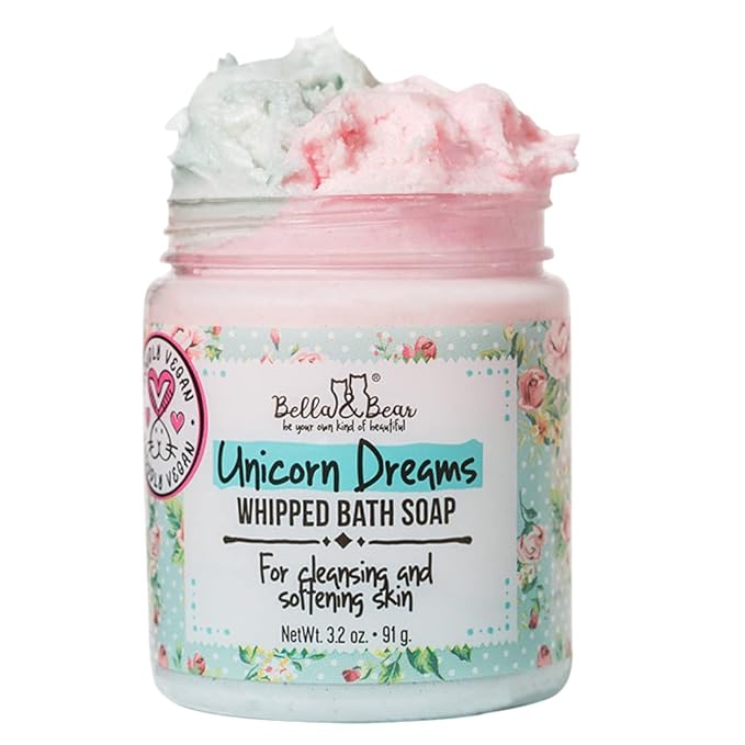 Bella & Bear Unicorn Dreams Whipped Bath Soap - Travel Size 3.2oz mango & pineapple with a hint of vanilla