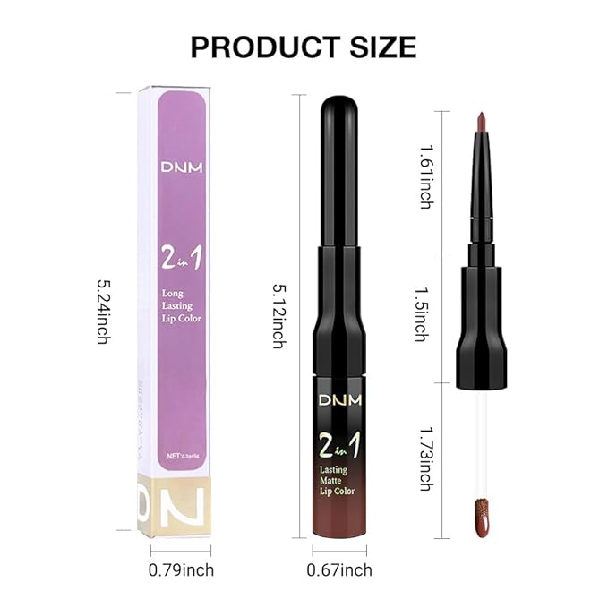 evpct 1Pcs Nuetral Nude Matte Lip Liner & Liquid Lipstick Stain Makeup Set for Women, Nude Lip Liner Stain Long Lasting Waterproof Smudge Proof, Cruelty Free Lip Stick Makeup 24 hours originales, 61