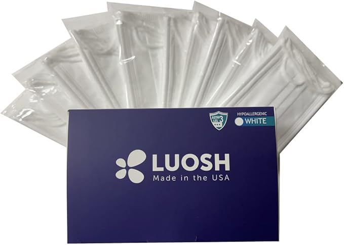 Luosh Face Masks Disposable Made in USA, 3 Ply Disposable Masks 50pcs,Adult Mask, Kids Mask, Black Masks, White Masks