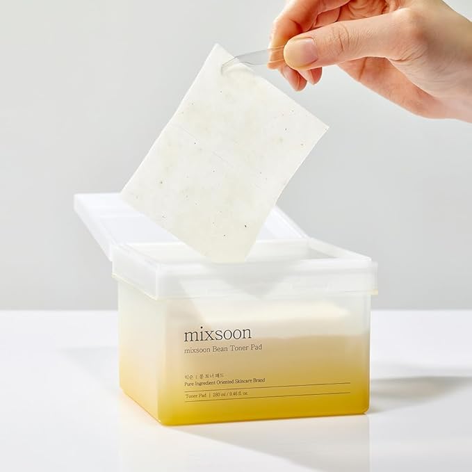 mixsoon Bean Toner Pad,Moisturizing, Elasticity,Exfoliation, Bean Extracts, Cotton Pad (180ml/6.08fl.oz/70 Sheets)
