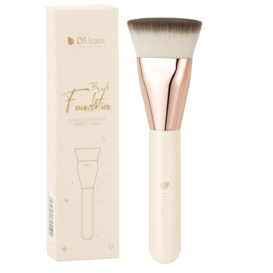 DUcare Foundation Brush for Liquid Makeup, Flat Top Professional Kabuki Brush Buffing Blending Mineral Powder Large Makeup Face Brush