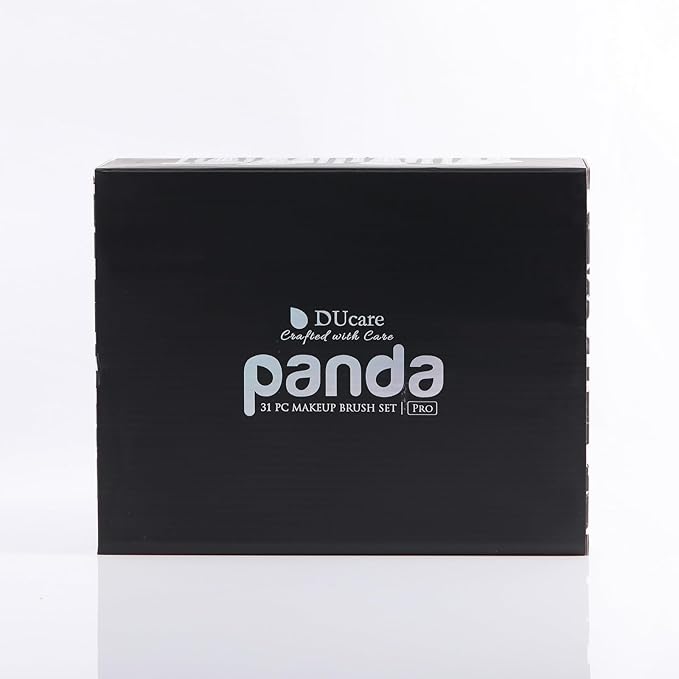 DUcare Professional Makeup Brushes Set 31Pcs Panda Series Makeup Brush Set Kabuki Foundation Blending Face Powder Blush Concealers Eye Shadows With Leather Case Organizer