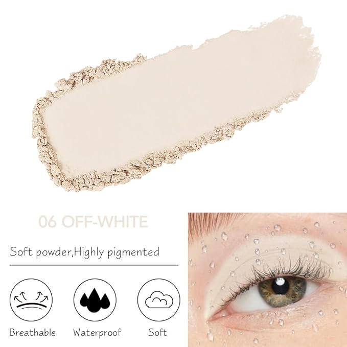 Monochrome Matte Eyeshadow Makeup Palette,Highly Pigmented Off-White Eyeshadow Palette,Matte Pressed Powder Eye shadow Makeup,Single Vegan Eye Shadow,Daily Evening Women Girls Eyeshadow Gift 06