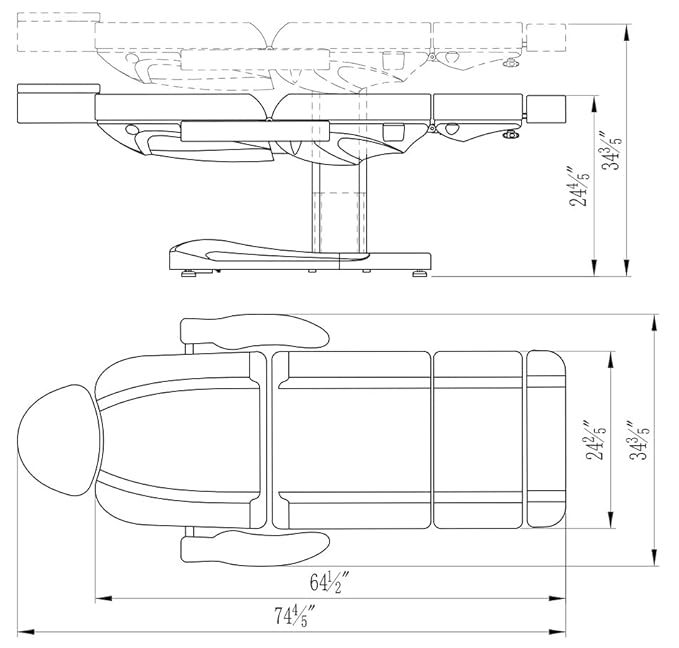 Dir Full Electrical Medical Aesthetic Chair Facial Beauty Bed Podiatry Doctors Office Chair with 3 Motors Ink