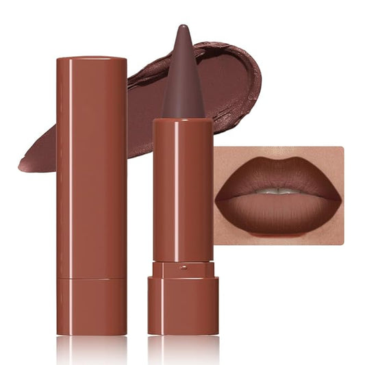 Maroon Gradient Matte Lipstick Crayon Lip Liner Pencil,Women Long Lasting Waterproof Smudge Proof Lipstick for Daily Makeup,Flawless Contour Gradual Ombre Effect Lip Pencil 05#