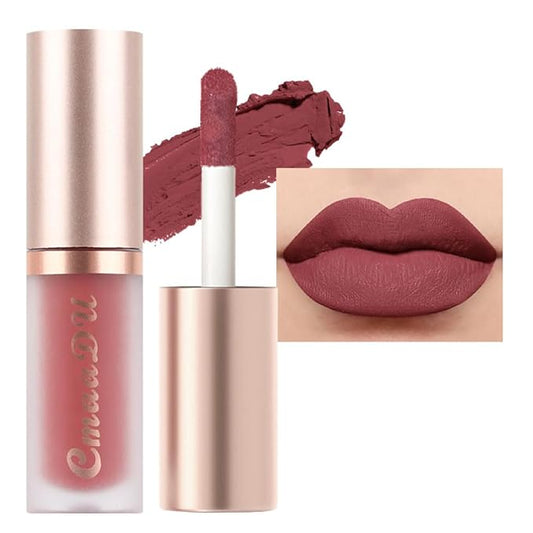 evpct 1Pcs Mauve Red Matte Liquid Lipstick Lip Gloss Glossy Set for Black Women 24 Hour Silky Velvet Lipstick labiales matte larga duracion mate 24 horas originales 03#