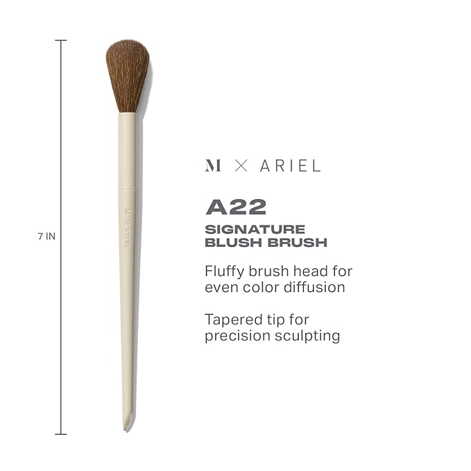 Morphe x Ariel Full Makeup Brush Collection - Includes A24 Foundation, A58 Cream Contour, A19 Dual-Ended Concealer, A14 Precision Setting, and A22 Blush Brushes (5 Piece Set)