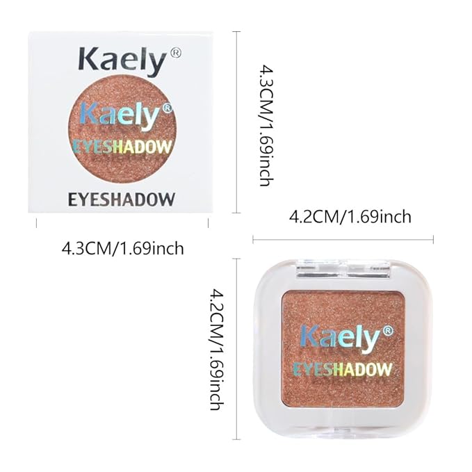 Kaely Pressed Single Eyeshadow Makeup, Champagne Gold Sparkle Highly Pigmented Monochrome Eye Shadow Palette, Waterproof Neutral Powder Mini Eyeshadow, sombras para ojos, Lightweight Blendable, 01