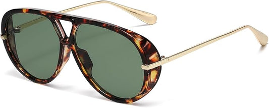 AIEYEZO Oversized Aviator Sunglasses Women Men Fashion Retro Big Frame Sun Glasses Designer Ladies Shades