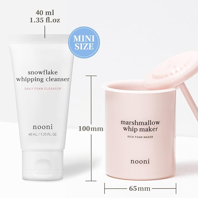 NOONI 2-in-1 Much Needed Facial Cleansing Kit - Marshmallow Whip Maker & Face Cleanser | Gentle Deep Cleanser For Skincare, Rich Foam Maker For Face Wash, Gift, Remove Impurities, for All Skin Types