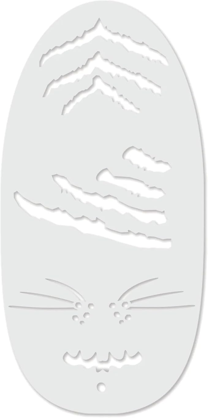 Stencil1FX - Tiger Stripes Eye Makeup Stencil for Costumes, Dress Up, Halloween, Cosplay, Arts, Face Painting