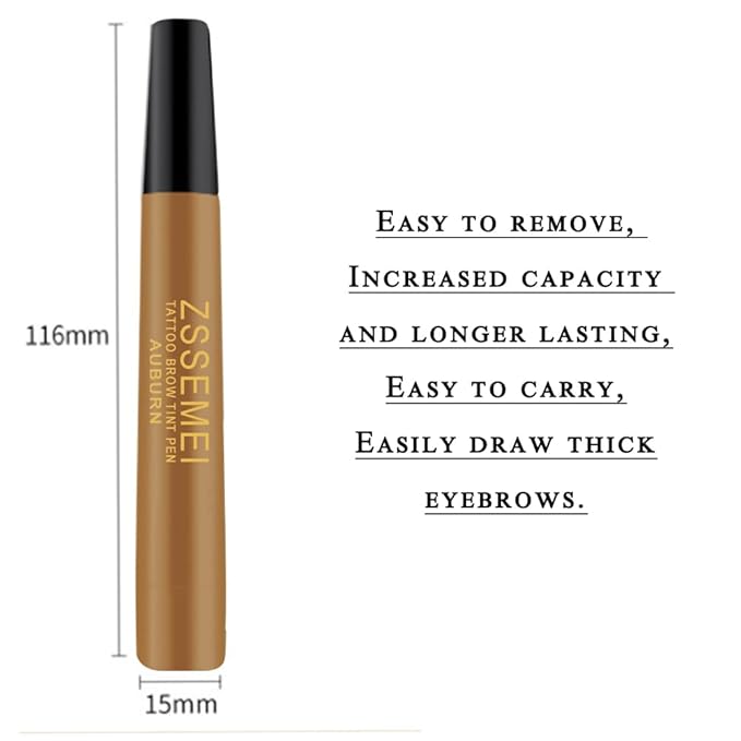 Waterproof Eyebrow Pen - Microblading Tattoo Brow Pencil, 24 Hours Long Lasting, Creates Natural Looking (Auburn - 2 PCS)