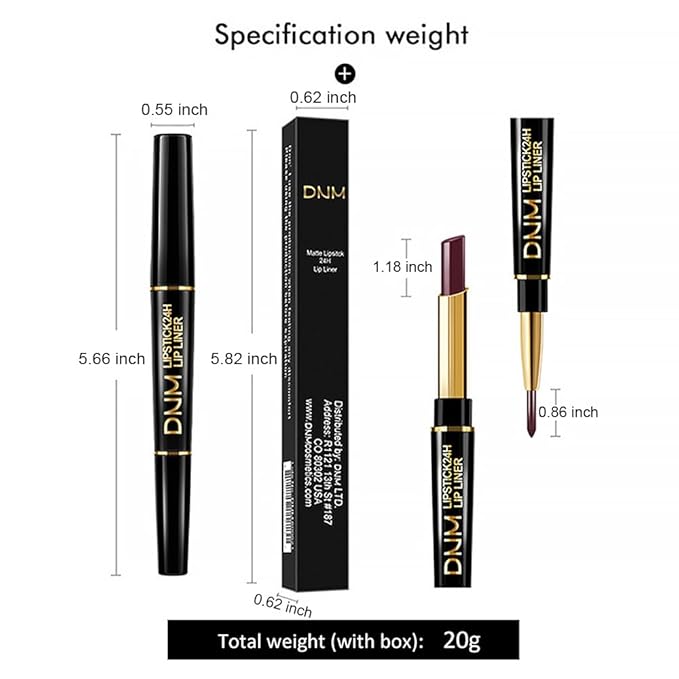 BINGBRUSH 3Pcs 2-in-1 Dark Wine Red Lip Liner and Lipstick Combo Set for Women, Matte Lips Kit with Lipliner Pencil Set Lip Stains Long Lasting Waterproof 24 Hour Original